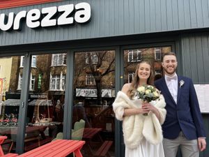 Purezza on our wedding day!  at Purezza Camden in London