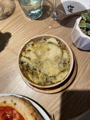 Roasted potatoes  at Purezza Camden in London