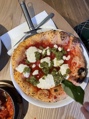 Pesto pizza  at Purezza Camden in London