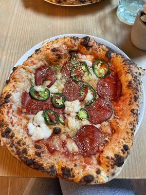 Pepperoni pizza  at Purezza Camden in London