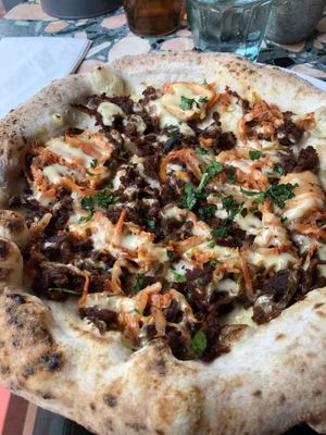 BBQ Bourbon Pizza  at Purezza Camden in London