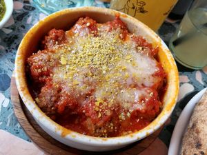Vegan meatless balls at Purezza Camden in London