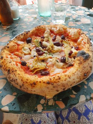 4 season pizza with extra shamembert at Purezza Camden in London