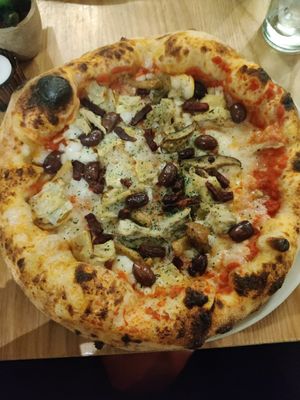 Four season pizza 🌼 🌞 🍂 ❄️ 🍕 at Purezza Camden in London