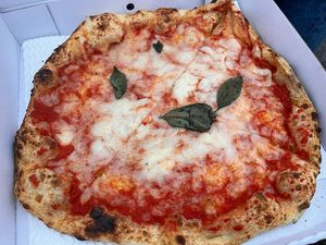 Margarita Pizza at Purezza Camden in London