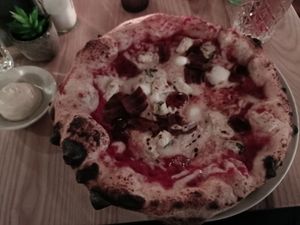 Four cheese pizza at Purezza Camden in London