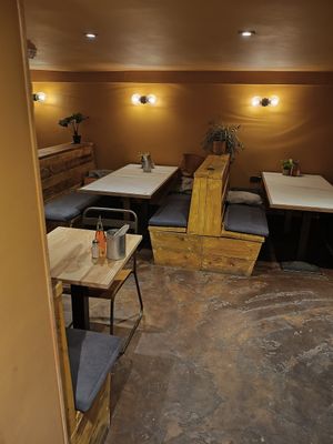 Downstairs seating at Purezza Camden in London