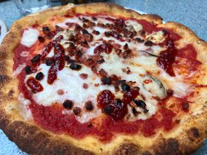 Four Cheese on gluten-free base at Purezza Camden in London