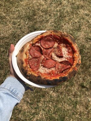 Small pepperoni pizza (£12.5)  at Purezza Camden in London