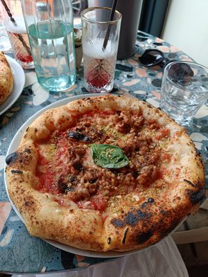 Aubergine parmesan pizza at Purezza Camden in London