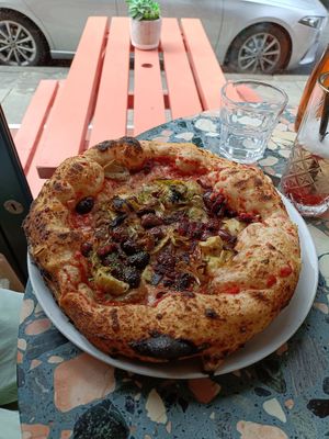 Four seasons pizza at Purezza Camden in London