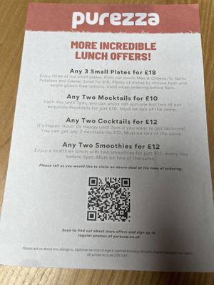 More lunch offers  at Purezza Camden in London