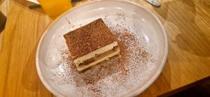 The tiramisu. Good as a cake, but a bit of a letdown as an actual tiramisu at Purezza Camden in London