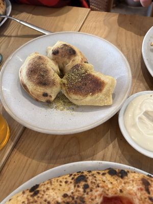 Dough balls with garlic dip  at Purezza Camden in London