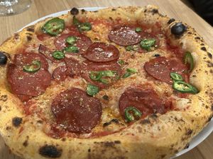 Pepperoni agave pizza   at Purezza Camden in London