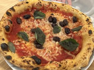 Margarita and olives   at Purezza Camden in London