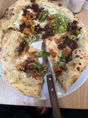Bbq bourbon pizza  at Purezza Camden in London