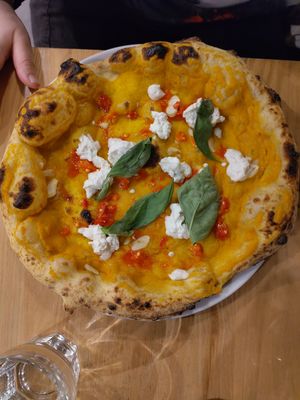 Butternut squash pizza base with no tomato at Purezza Camden in London
