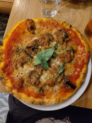 The melanzane pizza on gluten free base at Purezza Camden in London