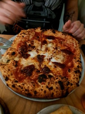 Pizza 4 Formaggi at Purezza Camden in London