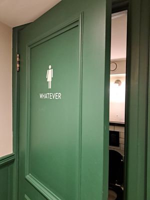 Gender-neutral toilets at Purezza Camden in London
