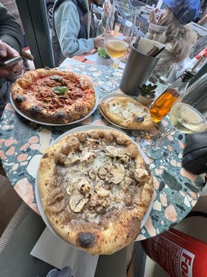 Truffle pizza, Parmigiana pizza, sourdoughh  at Purezza Camden in London