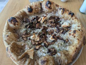 Black truffle pizza at Purezza Camden in London