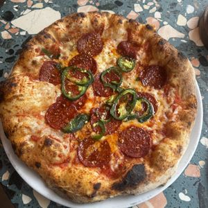 Amazing Pepperoni Agave Pizzaa  at Purezza Camden in London