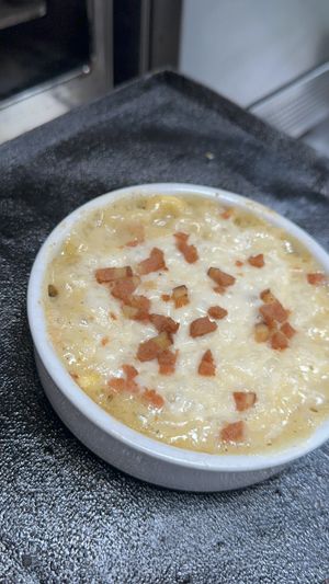 Mac and cheese with bacon   at Purezza Camden in London