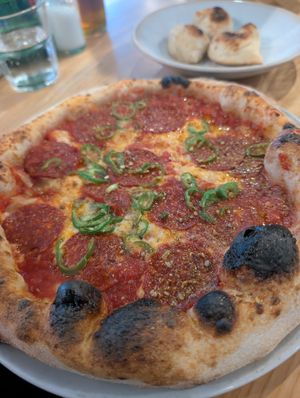 Pepperoni pizza at Purezza Camden in London
