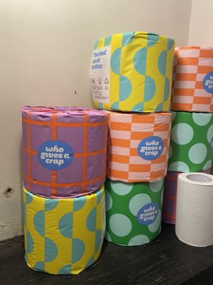 Characterful toilet paper!  at Purezza Camden in London