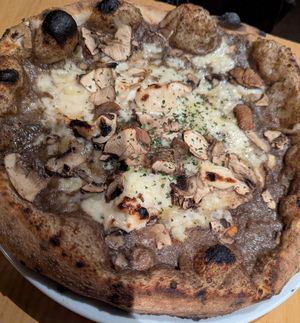 Black truffle pizza at Purezza Camden in London