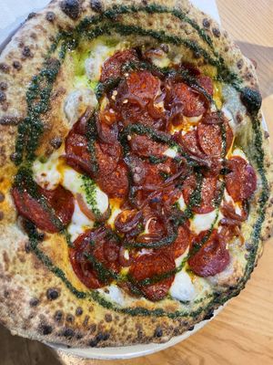 Diavolo pizza (but not spicy)  at Purezza Camden in London