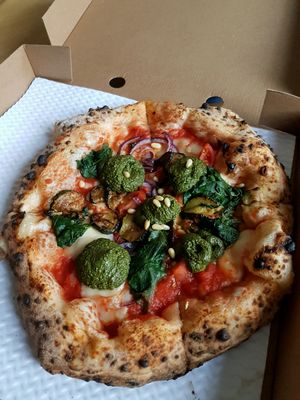 pesto pizza  at Purezza Camden in London