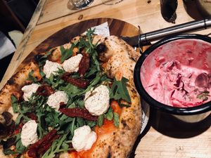 The coleslaw salad is amazing  at Purezza Camden in London