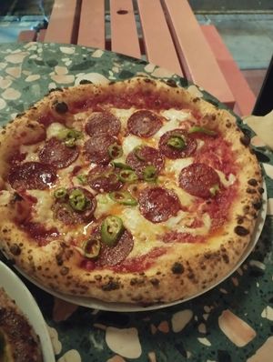 Pepperoni pizza at Purezza Camden in London