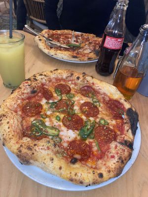 Hot pepperoni pizza   at Purezza Camden in London