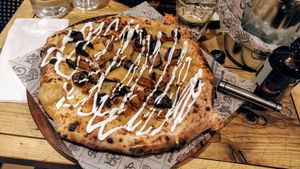 Couch Potato - Aubergine, potato, smoked mozerella and seitan pizza at Purezza Camden in London