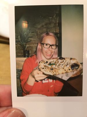 face indicative of how crazy good this pizza is at Purezza Camden in London