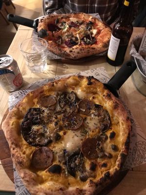 ‘The Harvest’ pizza special and Seasons4Pizza1 - so good! at Purezza Camden in London