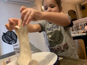 Dough to play with whilst waiting for food at Purezza Camden in London