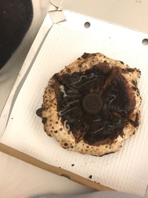 Vegan sweet Oreo pizza  at Purezza Camden in London