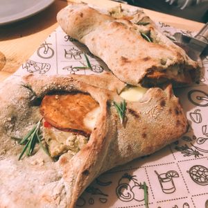 Christmas menu (called “sth calzone  “) at Purezza Camden in London