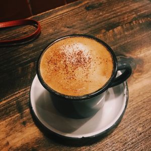 Oat cappuccino  at Purezza Camden in London