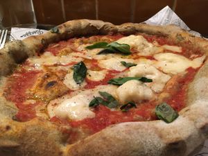 Perfect margarita pizza!! at Purezza Camden in London