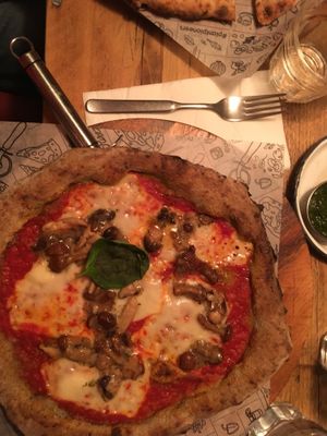 Margherita with mushrooms at Purezza Camden in London