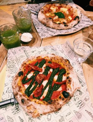 Lunch menu pizza, just perfectly sized. at Purezza Camden in London