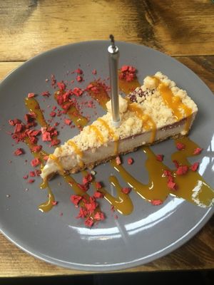 Strawberry cheesecake! ✅ at Purezza Camden in London