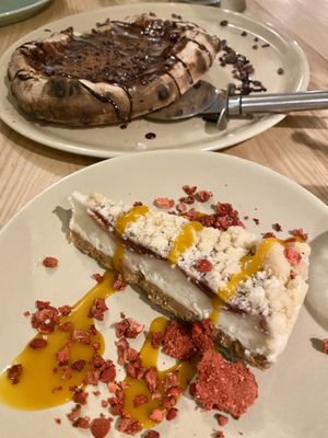 Cheesecake and Chocolate pizza at Purezza Camden in London