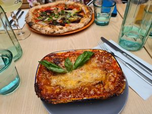 Lasagne at Purezza Camden in London